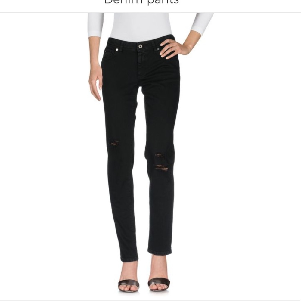 JUST CAVALLI, ROBERTO CAVALLI slashed black jeans